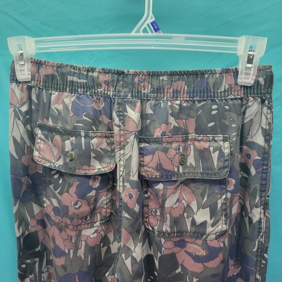 C&C California Floral Print Pants - S Lyocell Casual Joggers Elastic Waist&Cuffs - Picture 6 of 7